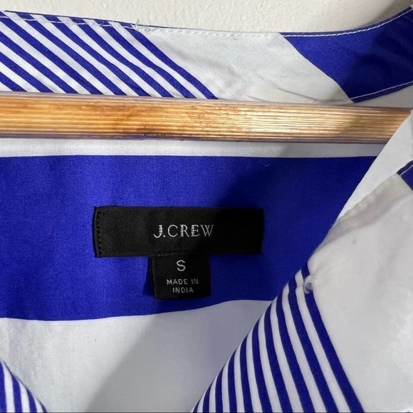 J. Crew Button-front cotton poplin tunic in stripe size S - Picture 5 of 8